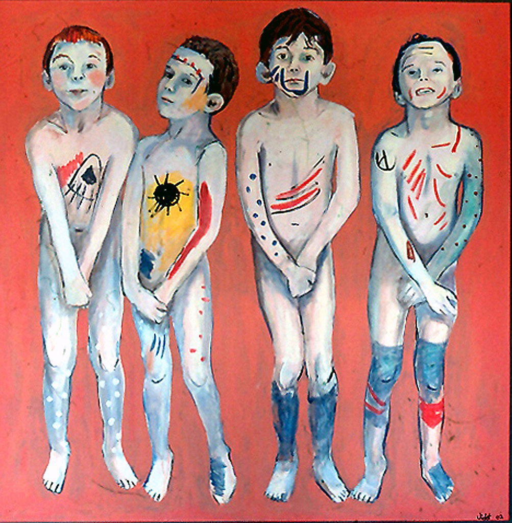 Painted Boys 2002 Acrylic on Canvas 133 x 138 cm
